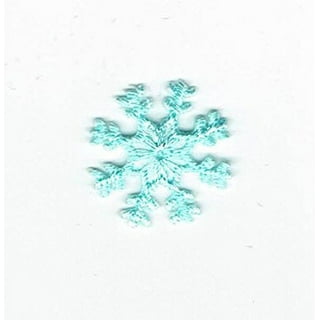 White Snowflake Applique Patch Snow, Winter Badge 2-3/8 iron On 