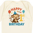 thumbnail image 4 of Inktastic Happy 1st Birthday Monkey Party Theme Boys or Girls Long Sleeve Baby Bodysuit, 4 of 5