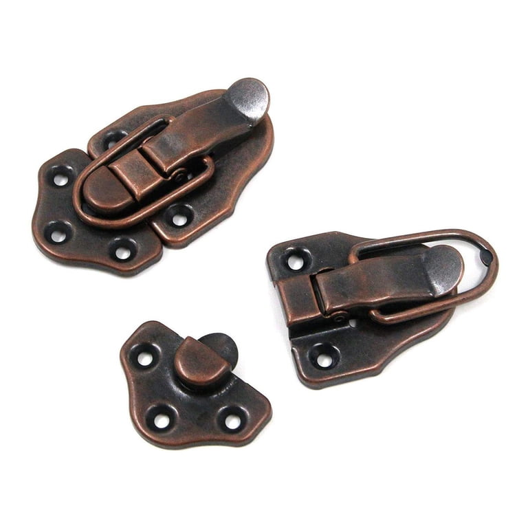 FIXOSHEE 20pcs Vintage Decorative Cabinet Latch Lock Iron Material with Secure Horn Hook for DIY Crafts, Latches - Canada
