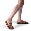 thumbnail image 5 of Bocca Women Adjustable Slide Sandals Brown Summer Flip-Flops Ring Open Toe 6M, 5 of 7