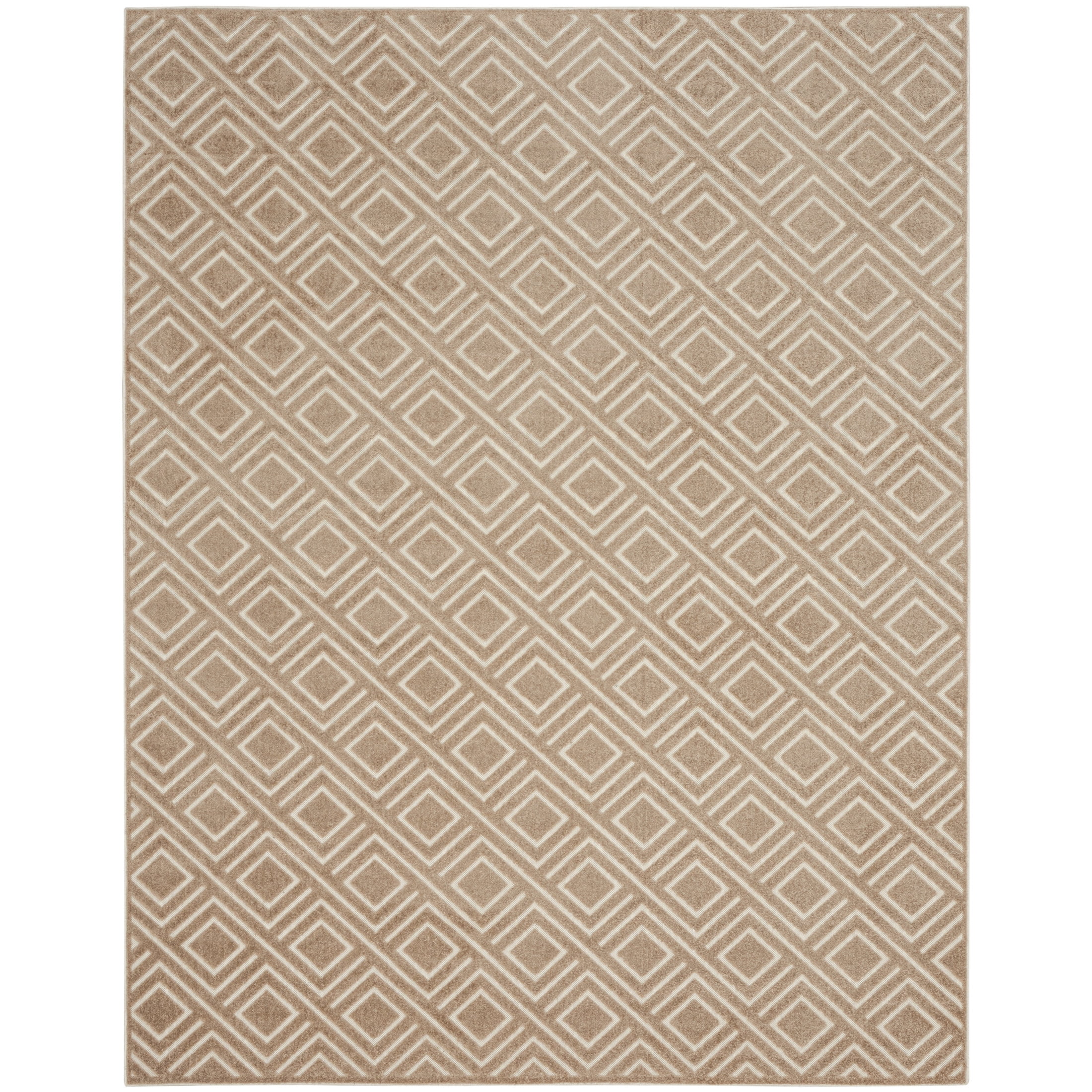 Nourison Care Free 7'10" x 9'10" Brown Modern Indoor Rug