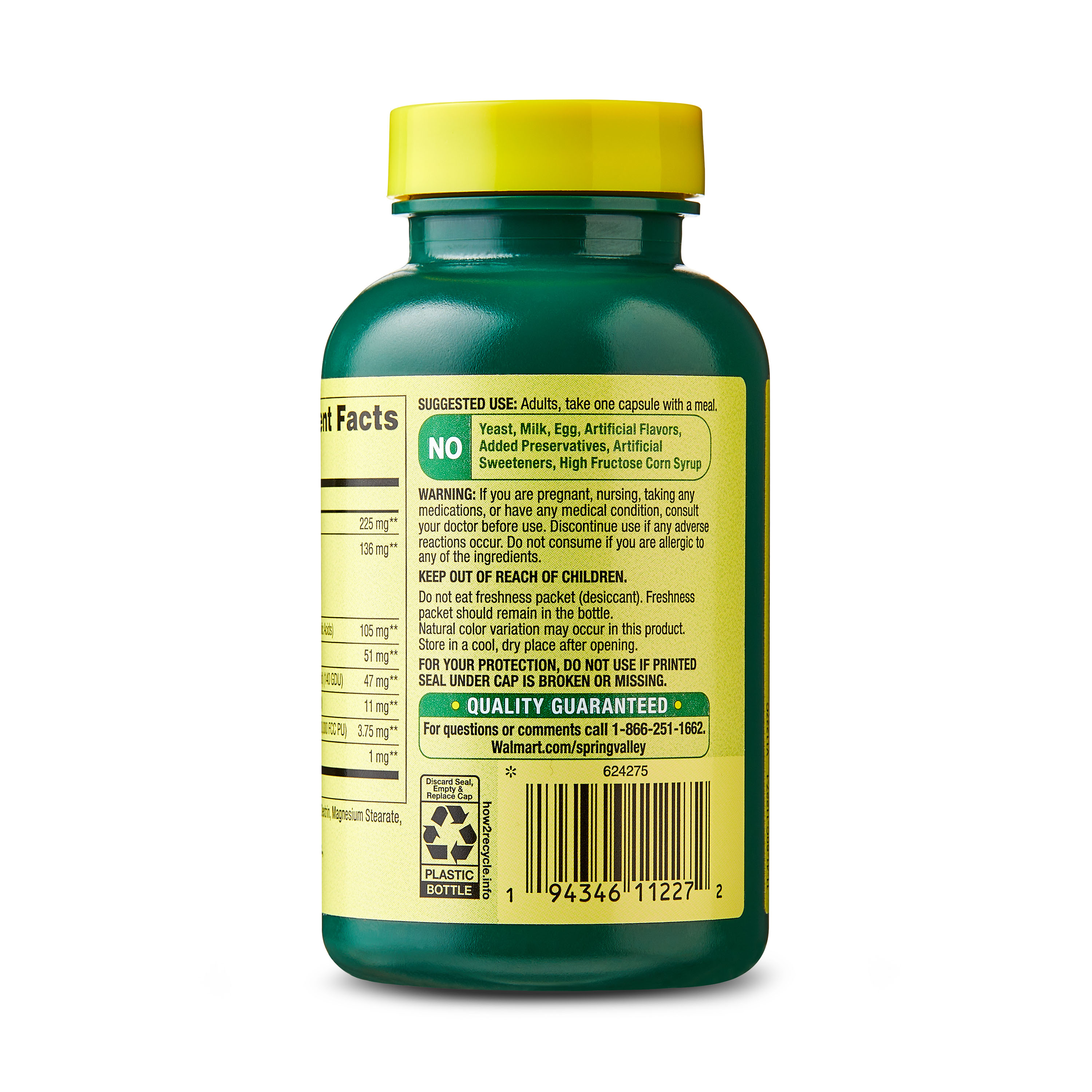 Spring Valley Super Enzyme Complex Dietary Supplement Capsules, 60 Count