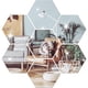 thumbnail image 2 of 6/12 piezas 3D espejo pared pegatina hexagonal calcomanía decoración del hogar DIY autoadhesivo espejo decoración pegatinas arte pared decoración 126 mm grande, 2 of 5