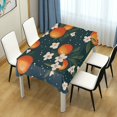 thumbnail image 4 of Yayeee Tablecloths 60" x 60" Rectangle Wrinkle Resistant Party Table Cover, Blue Floral Oranges, 4 of 8