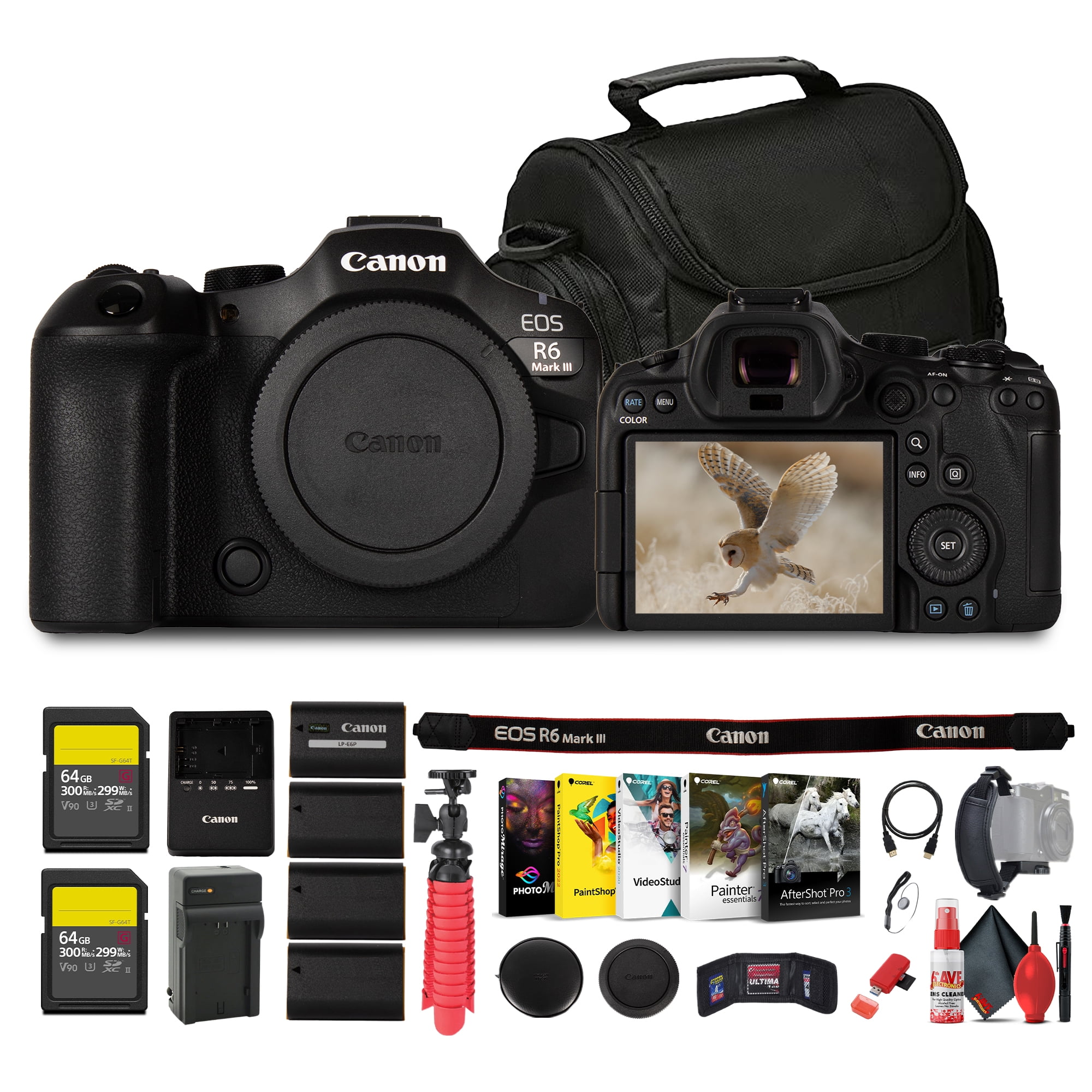 Canon EOS R6 Mark III Mirrorless Camera 32.5MP 7K RAW Bundle Dual