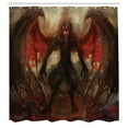 thumbnail image 3 of Ambesonne Fantasy Shower Curtain, Devil Wings Themed Design, 69"Wx75"L, Red Grey, 3 of 5