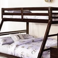 thumbnail image 2 of FOA Ollenta 2pc Espresso Wood 4-Drawer Twin over Full Bunk Bed with Trundle Set, 2 of 4
