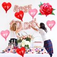thumbnail image 3 of Set de fiesta con globos Woduntes de 31" Rosa Roja 3D en forma de corazón, 3 of 7
