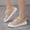 Khaki, variant on Women’s Lace Mesh Sneakers, Breathable Low-Top Casual Shoes, Lightweight Flat Platform White Sneakers for Summer, Lace-Up Floral Mesh Shoes in White/Khaki, Sizes 6.5-9
