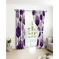 thumbnail image 4 of Fsddascl Purple Geometric Blackout Curtains for Bedroom/Living Room, Thermal Insulated Kitchen Curtains, Gold White Hexagon Modern Grommet Darkening Window Treatment Drapes 27.5"x39"x2, 4 of 8