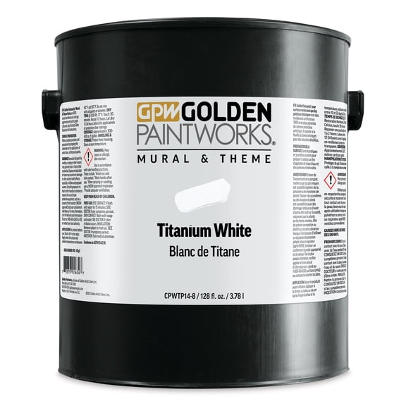 Golden Paintworks Mural and Theme Acrylic Paint - Titanium White, 128 oz, Bucket