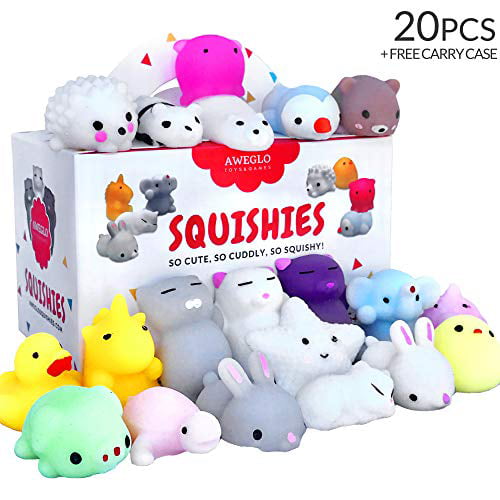 KAWAII PLAYLAND 2 Pack Colorful Bear Donut Unscented Slow Rising Jumbo Soft Squeeze Novelty Squishy Kit Anxiety Relief Hand Toy in a Squeezable Pack Great for Gifts 