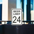 thumbnail image 3 of BTFSigns 16" x 12" Beer Limit 24 Aluminum Sign - White Black Road Metal Sign Funny Garage Man Cave Decor, 3 of 4