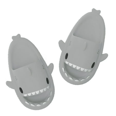 

KAOU 1 Pair Bathroom Sandals Cartoon Shape Anti-skid Skin-friendly Thick Adult Couple Shark Slippers for Home