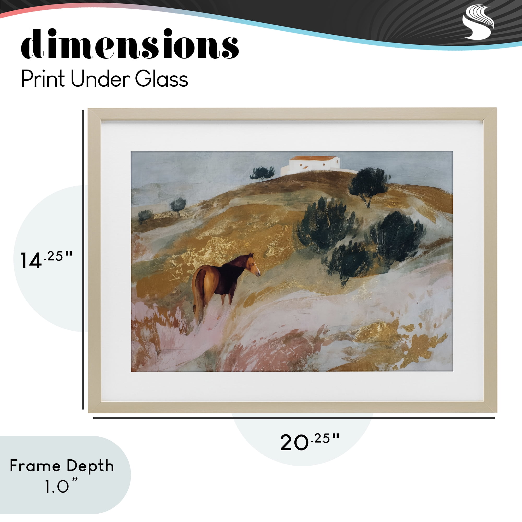 Stupell Industries Horse in Tuscan Countryside Birch Framed Print Under Glass, design by Chromatic Storm Studio