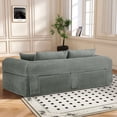 thumbnail image 2 of 83" Modern Corduroy Loveseat Sofa,2-Seater Cloud Couch with Memory Foam and Spring Seat With Four Pillows,Deep Seat Sofa with Wide Armrests,No Assembly Couch in a Box for Bedroom,Living Room, 2 of 14