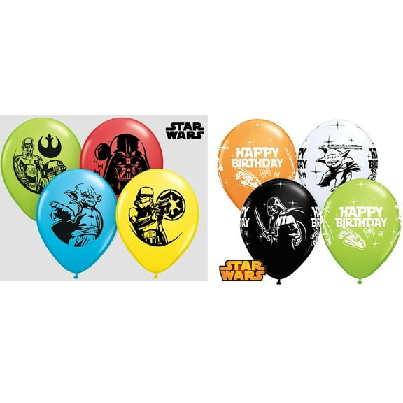 Star Wars 12 Count Happy Birthday 11" Latex Balloons Assortment