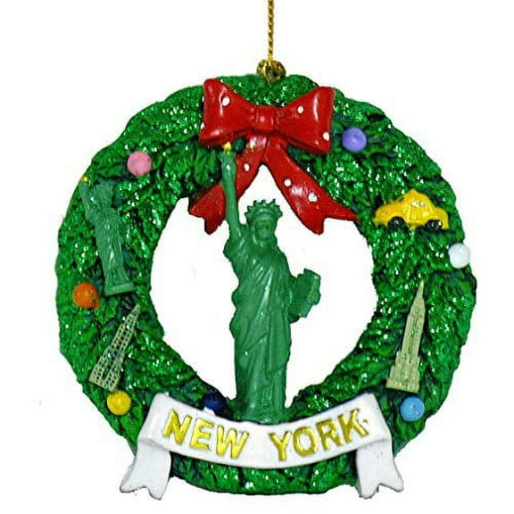 New York City Statue of Liberty Christmas Ornament Wreath