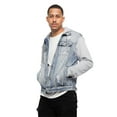 thumbnail image 3 of Victorious Men's Distressed Fleece Hoodie Sleeve Denim Jean Jacket DK155 - Indigo - 5X-Large, 3 of 5
