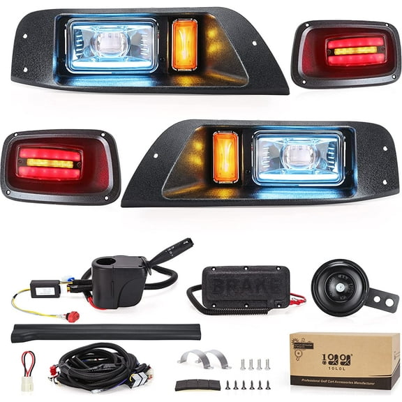 10L0L Golf Cart LED Headlight Tail Light Kit Fit EZGO TXT (12V-48V) Golf Cart Parts Accessories