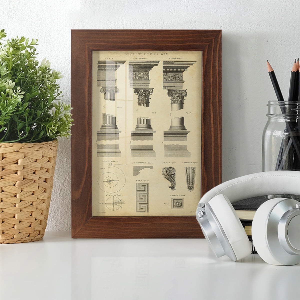 Encyclopediae III -Framed Print w/glass-Chestnut