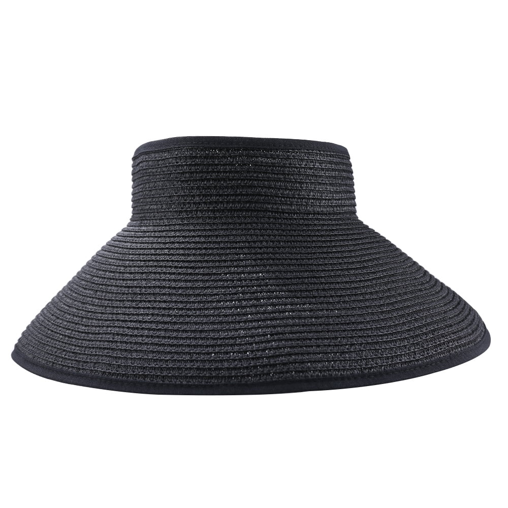 Fashion Women's and Girl's roll-up Summer Bow Tie Straw Visor Sun Hat