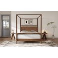 thumbnail image 5 of Euroco Wood Full Size Canopy Bed, Platform Bed with Four Posters, Walnut, 5 of 13