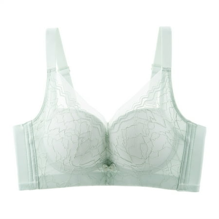 LLYWEY Bras for Women Underwire on Sale Bras Women No Underwire Ladies Balconette Bra Style-1114 Women s Plus Scoop Bra Feature Adult Female High Impact Sports Bras Green 34B