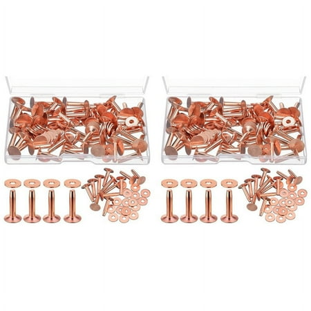

100 Sets of Copper Rivets and Burrs Leather Belt Wallets Leather Copper Rivets (9/16 Inches)