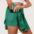 thumbnail image 6 of Huresd Tennis Skirts for Women with Shorts High Waisted Athletic Shorts Tummy Control Golf Skorts for Women with Pockets Green M, 6 of 6