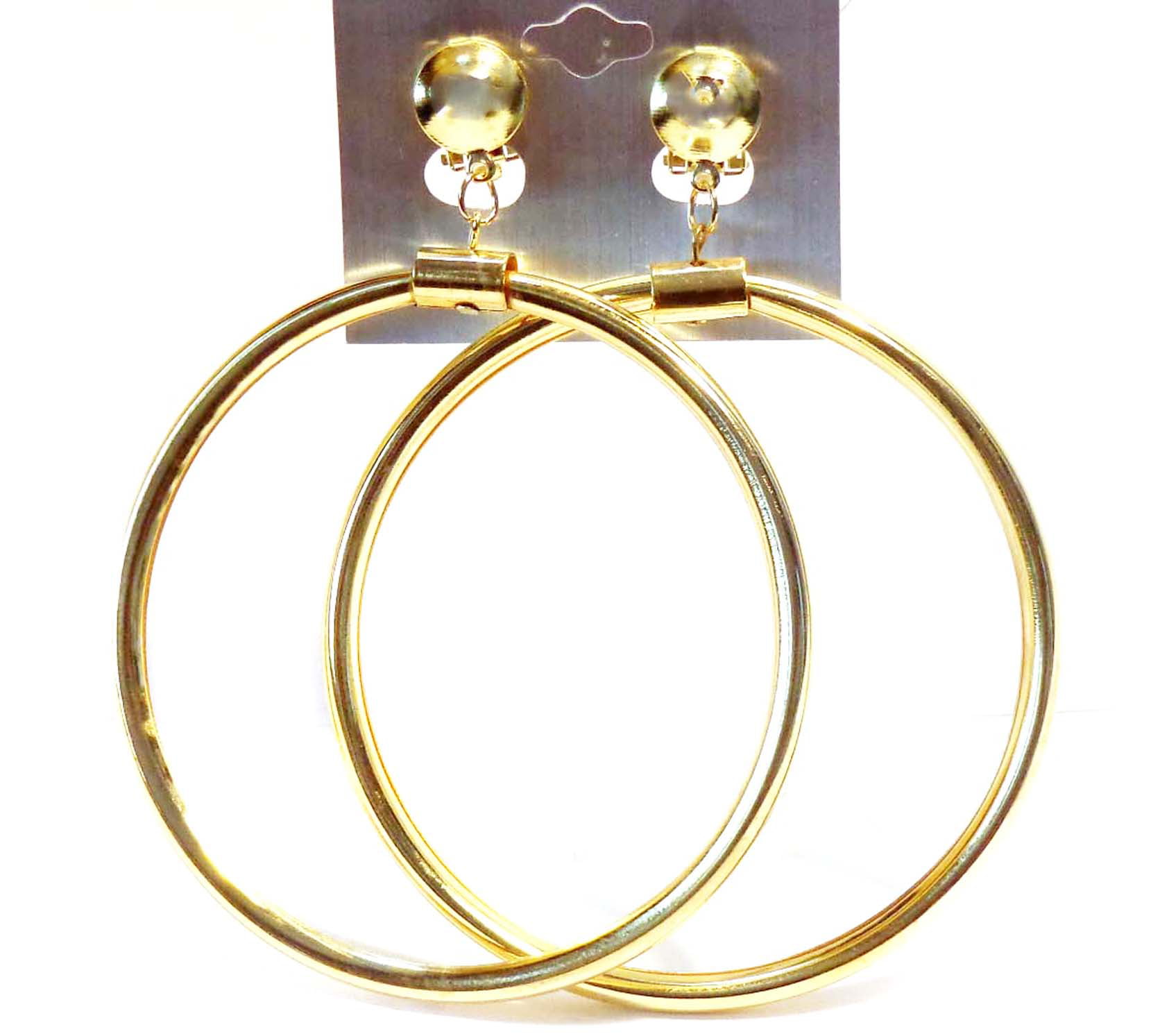 Claire's Gold Embellished 25MM Thick Hoop Earrings | Green Tree Mall