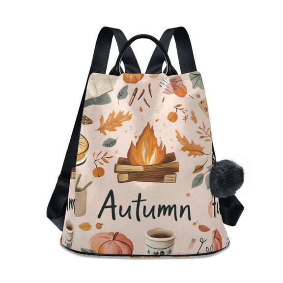 FORMRS Women's Travel Backpack Purse Anti-Theft Hidden Pockets Casual Shoulder Bag, Campfire Pattern