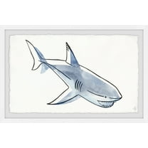 Marmont Hill Swimming Shark Framed Wall Art