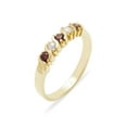 thumbnail image 1 of LBG British Made 18k Yellow Gold Natural Garnet & Cultured Pearl Womens Eternity Ring - 33 size options - Sizes 4 to 12 Available, 1 of 6