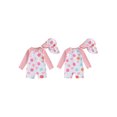 thumbnail image 2 of BemeyourBBs Toddler Baby One Piece Swimsuit with Sunhat Set Infant Girl Bathing Suit Long Sleeve Rash Guard Floral Bow Strawberry Print Half Zipper Swimwear Summer Beachwear, 2 of 9