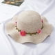 thumbnail image 4 of Sombrero de verano para niños con circunferencia de 51-52 cm, sombrero de paja con flores, sombrero grande para lavabo, sombrero de paja para playa con protección solar, 4 of 5