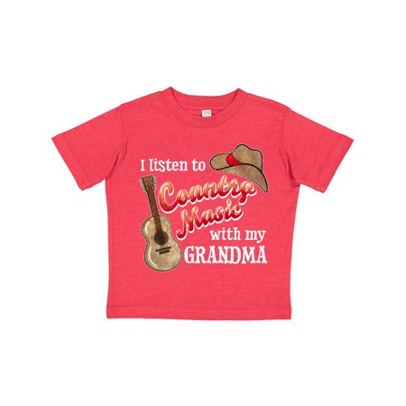 

Inktastic I Listen to Country Music with my Grandma Guitar and Hat Gift Toddler Boy or Toddler Girl T-Shirt