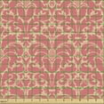 thumbnail image 2 of Ambesonne Damask Fabric by the Yard Upholstery, Monochrome Flowers Ornaments, 3 Yards, Peach and Coral, 2 of 5