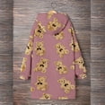 thumbnail image 5 of Women's Fleece Hooded Nightgown Cute Long Sleeve Flannel Sleepdress Fuzzy Sleepwear Pajama Loungewear with Pockets, 5 of 6