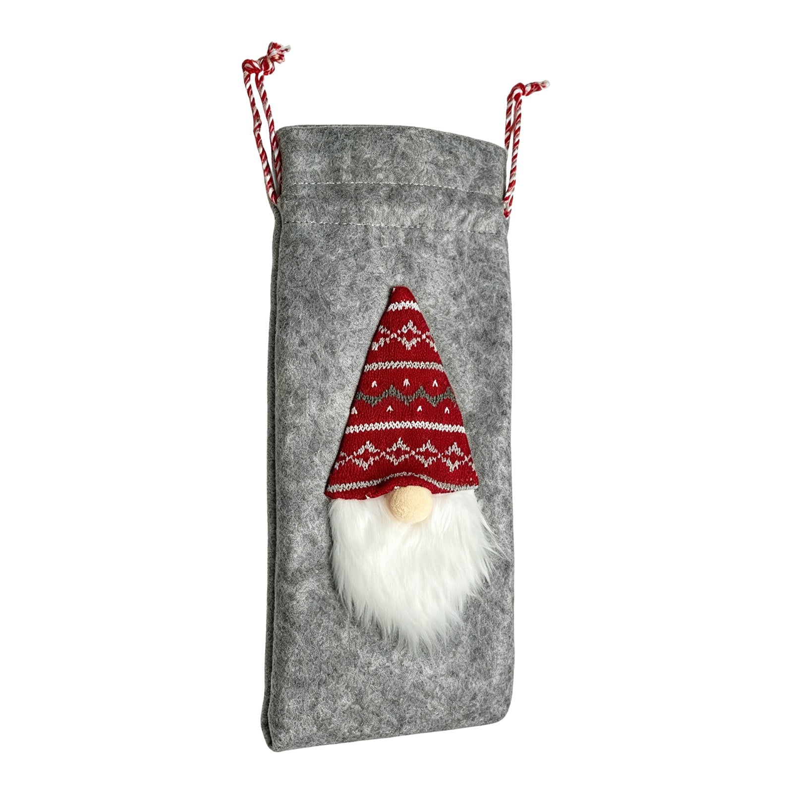 Christmas Wine Bottle Gift Bags with Santa Gnome Doll for Xmas Party Home Table Mantel Decor