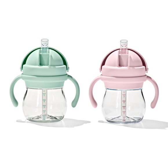 Straw Cup OXO Tot Transitions con asas, 180 ml, paquete de 2 unidades, ópalo