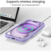 Totowood Silicone Back Cover Cell Phone Case for Apple iPhone 15 Plus, Purple