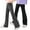 2 Pack(Black+Gray), variant on 1/2 Pack Girls Athletic Yoga Pants Flare Leggings with Pocket, Kids High Waisted Bell Bottoms Skinny Pants Activewear 4-12 Years