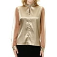 thumbnail image 1 of WEAIXIMIUNG Chemise Décontractée à Manches Longues Imitation Soie pour Femmes, Saint-Valentin, 1 of 9