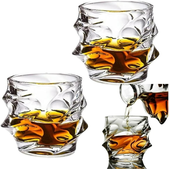 GeRRiT Storm Japanese Crystal Whisky Glass,Old Fashioned Whiskey Glasses, Bourbon Gifts for Men,Whiskey Glasses for Men, Crystal Whiskey Tasting Glass, Bourbon Gifts for Men Wine Glass Set (2PCS)