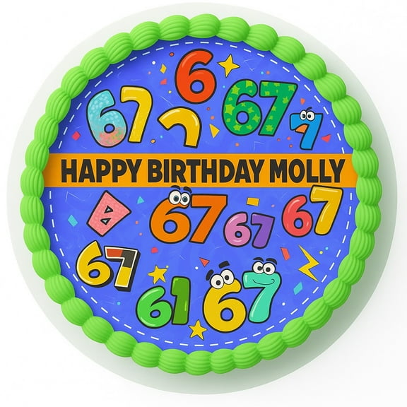 SugarMeLicious 6 7 Cake Image Topper Personalized Round Sheet Birthday Cake Banner for Parties Edible Cake Image Topper
