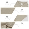 thumbnail image 6 of VBTAPA Mens 2 Piece Cotton Linen Outfits Summer Beach Matching Sets Short Sleeve Button Down Shirts and Shorts Set with Pockets Khaki XL, 6 of 7