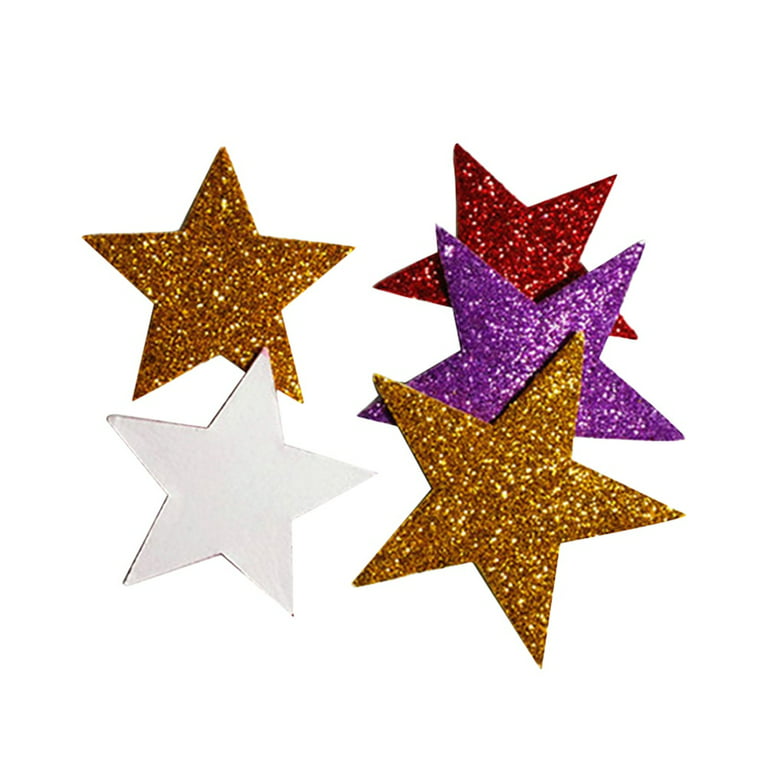 Glitter Foam Star Stickers, Appliques Embellishments, 200 Pcs Craft Stickers, 0.6 to 1.4 Size Embellishments for Crafting (Star sticker318)