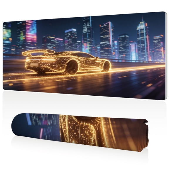 LIVEKEY Starlit Sports Car Mouse Pad 80x40x0.3cm Extra Large Full Desk Coverage Non Slip Durable Easy Clean Stitched Edges for Gaming and Office