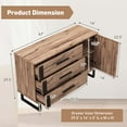 thumbnail image 3 of Costway Armoire d'Accent Vintage Buffet avec 3 Tiroirs, 1 Porte, 1 Étagère Réglable Brun Rustique, 3 of 10